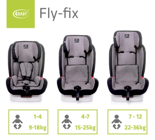 Автокресло 4BABY FLY-FIX 9-36 kg Grey